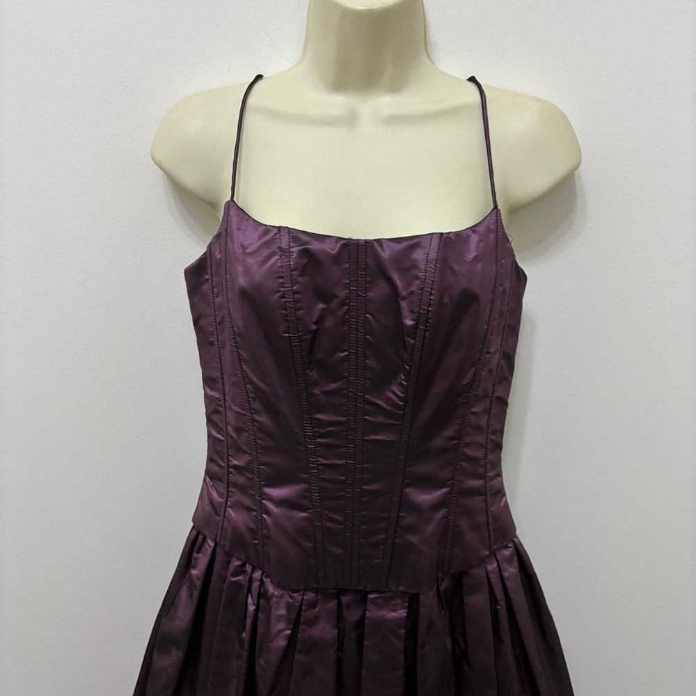 Vintage 90s Y2K Purple Corset Dress Jessica McClintock Gunne Sax Iridescent Prom - Picture 2 of 15